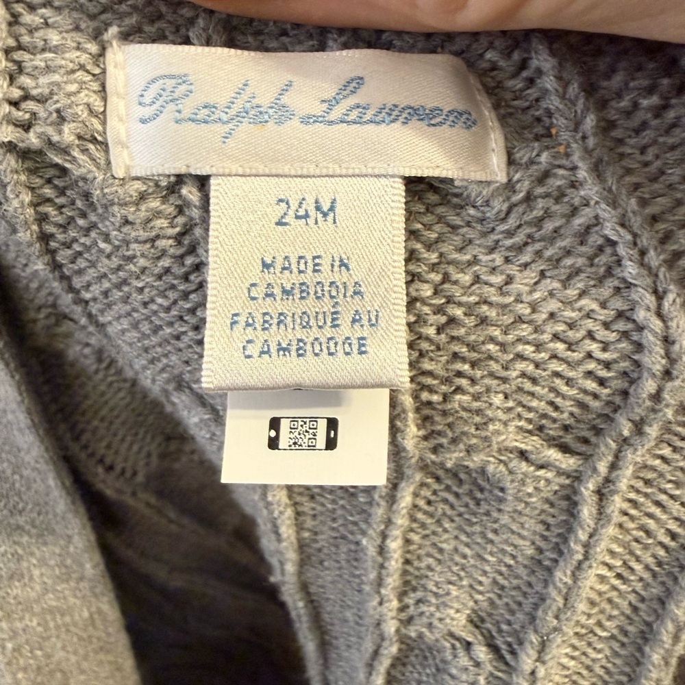 Ralph Lauren Gray Cable Knit Cardigan - Picture 3 of 4